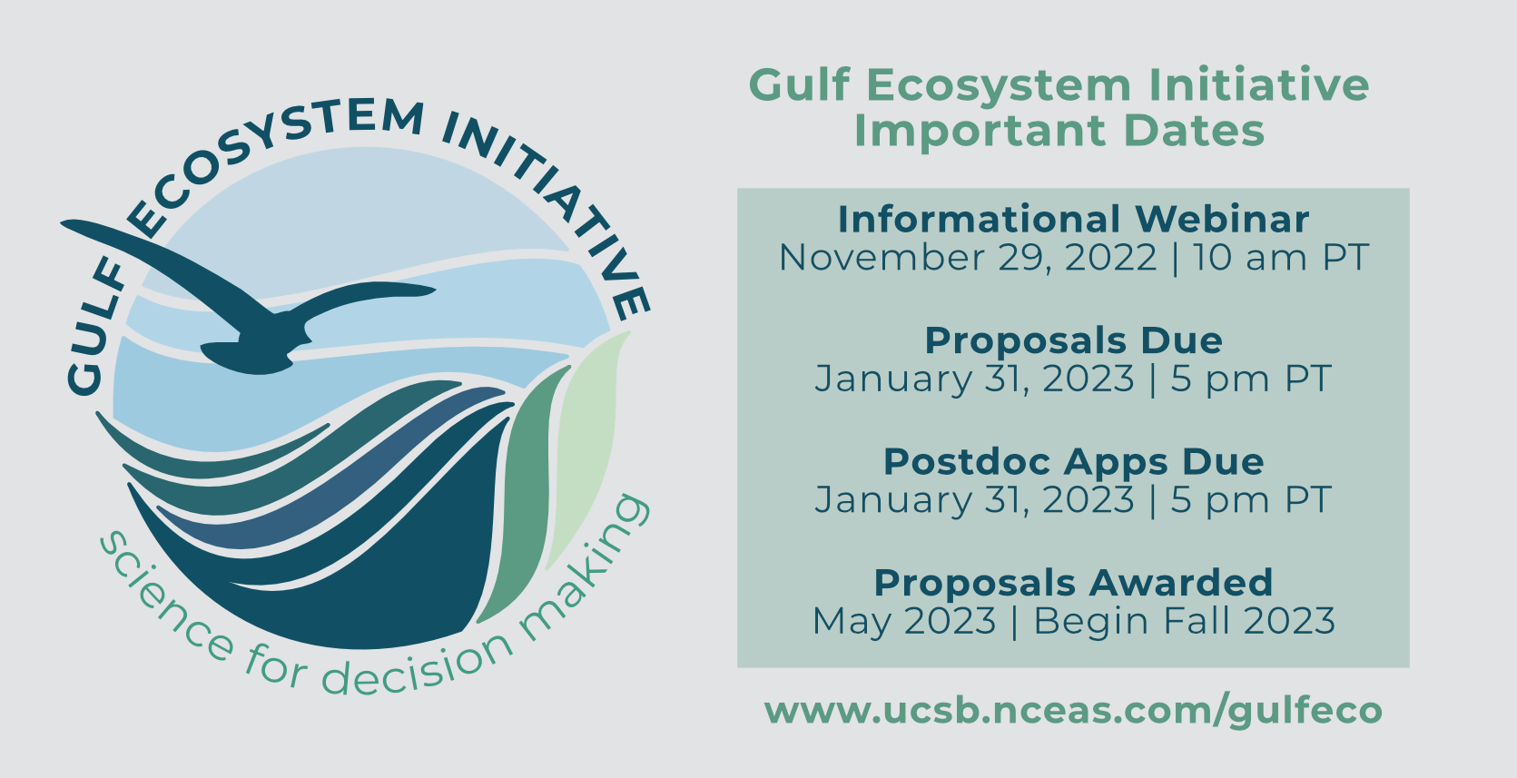 A series of important dates for the Gulf Eco fellowship cycle 