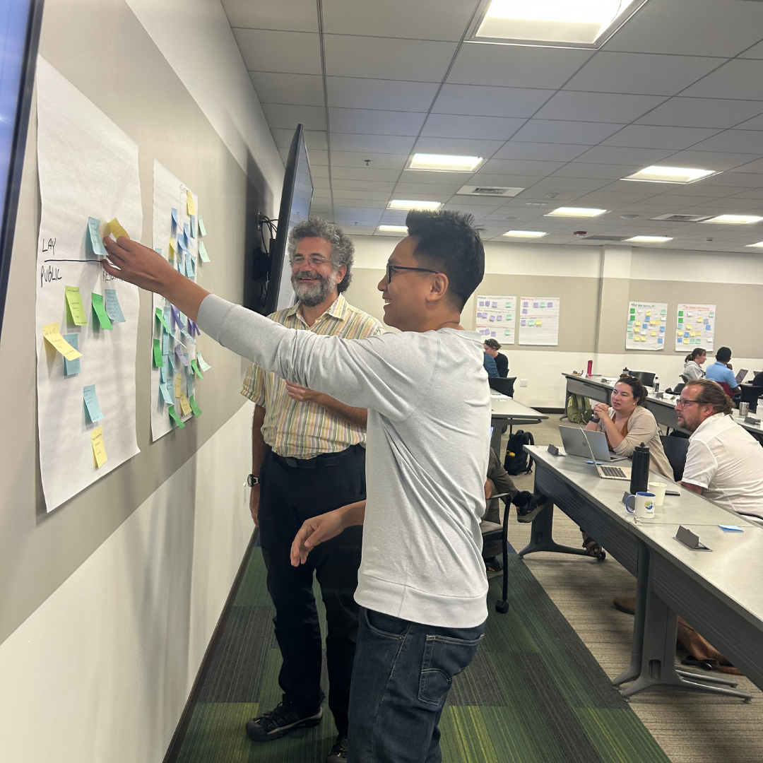 Cyber2A organizers Ben Galewsky and Chia-Yu Hsu participating in a curriculum brainstorming activity.