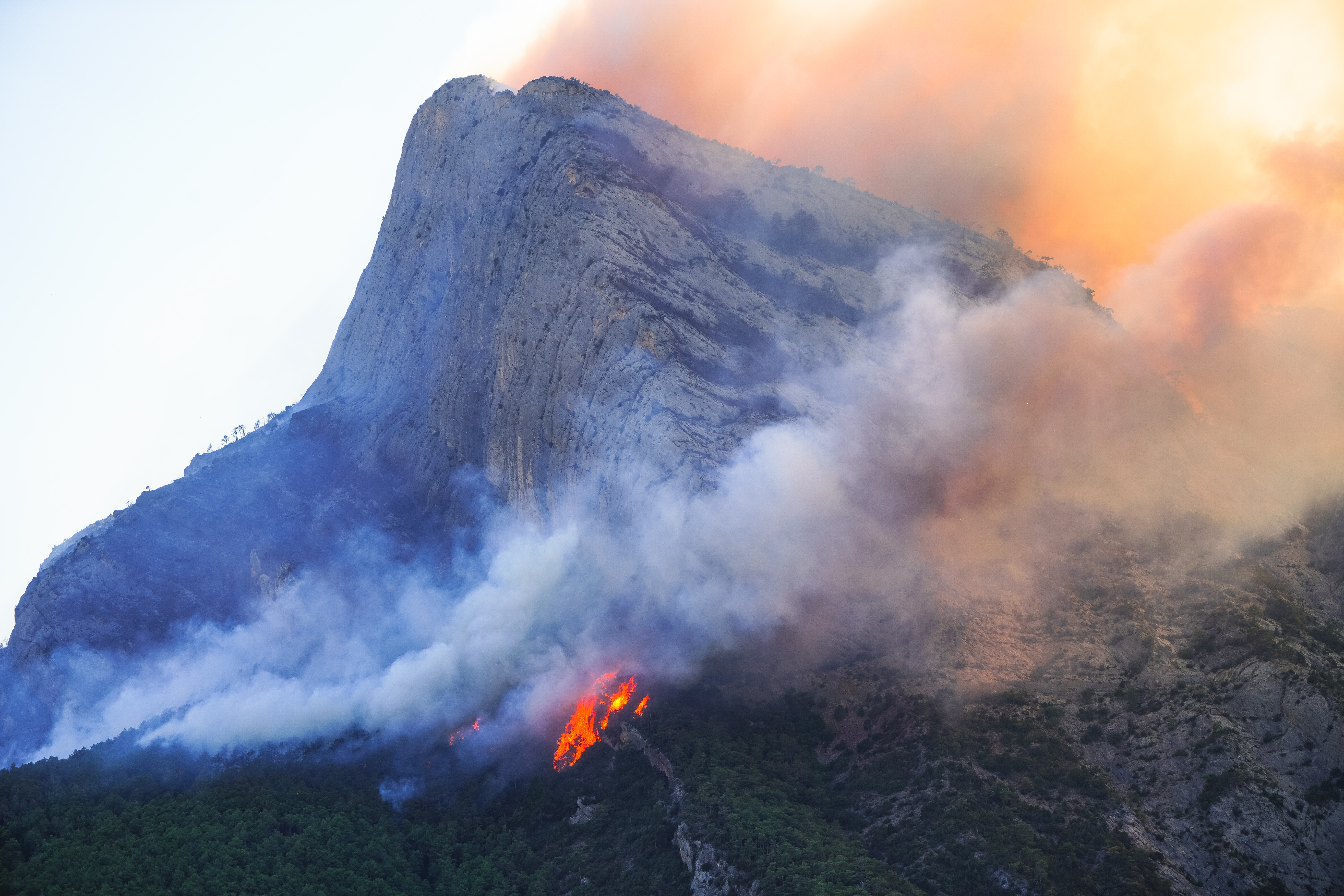 A fire on a mountain 