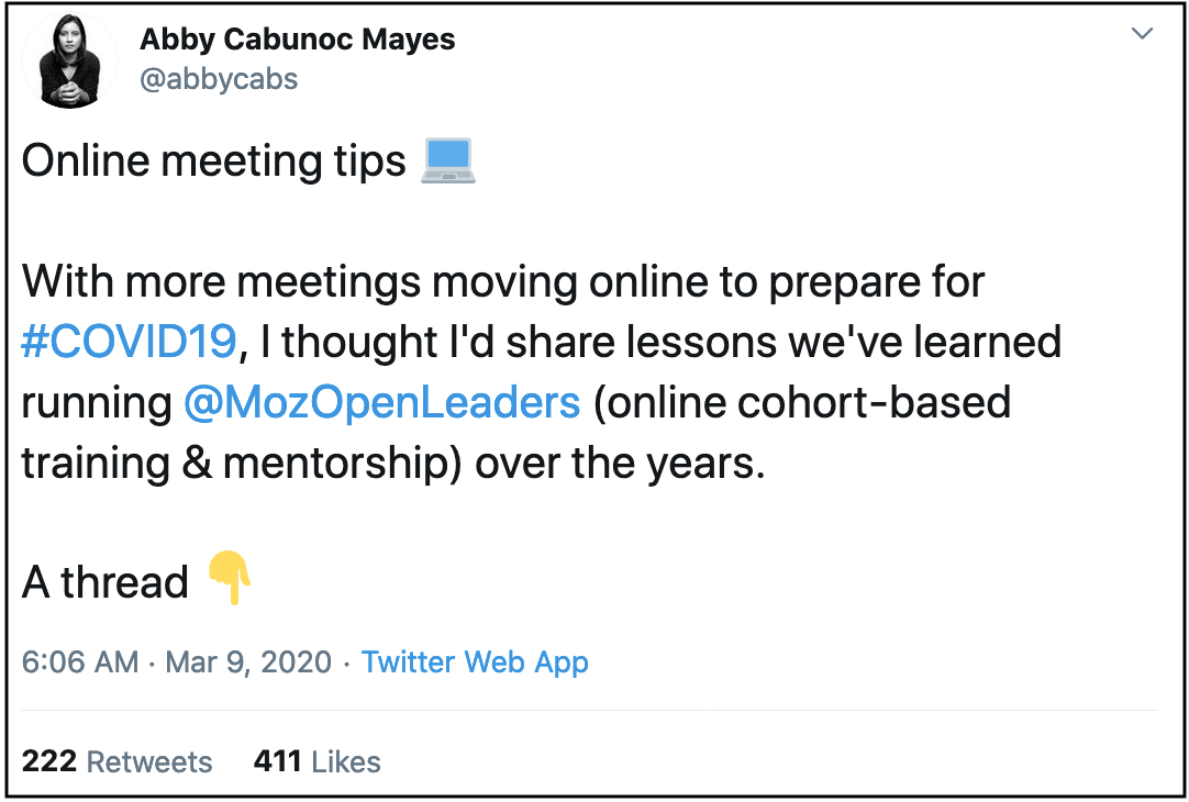 tweet-abbycabs-online-meeting-tips