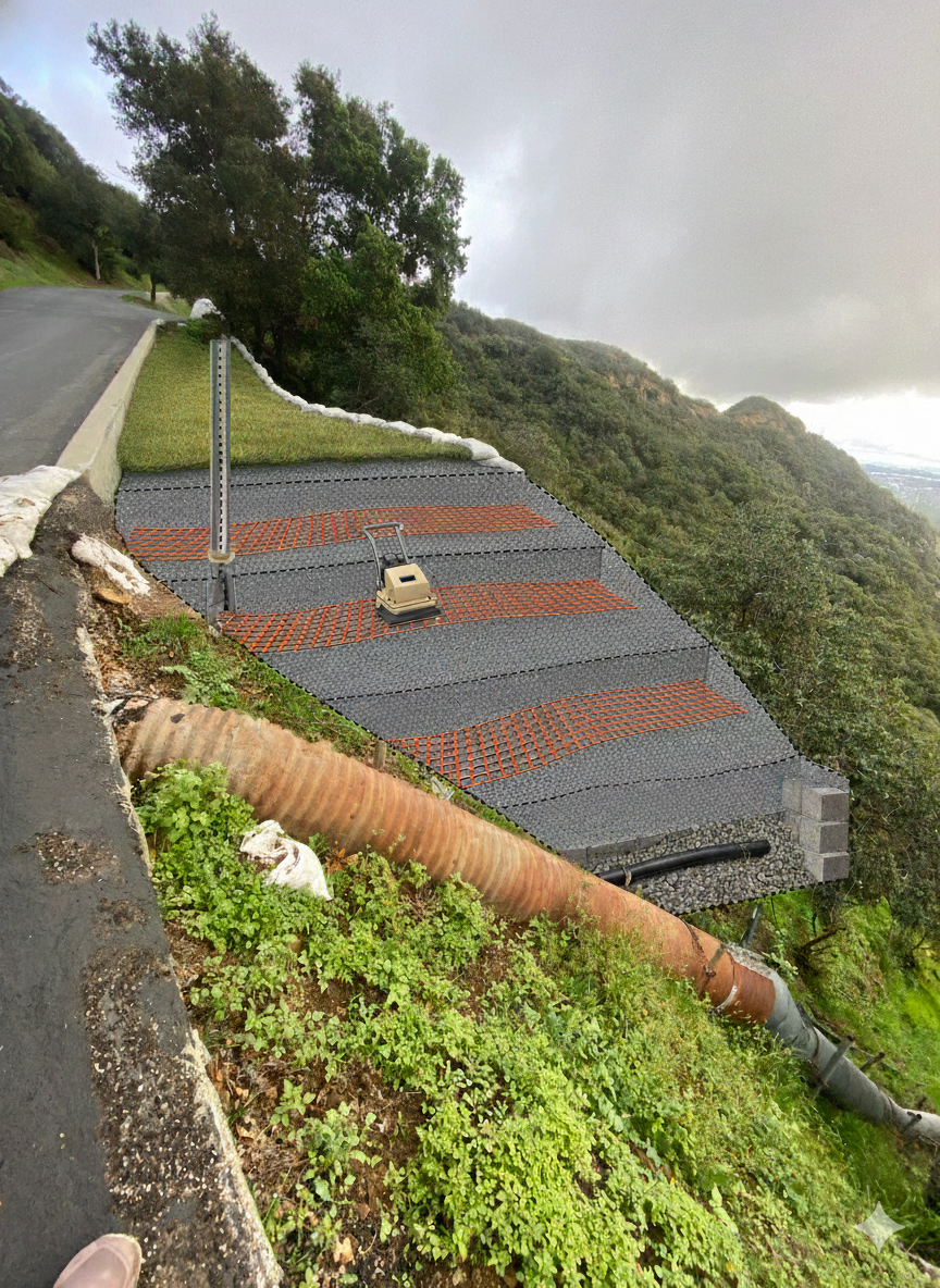 One of Kui’s AI projects, which focuses on restoring a hillside in a Santa Barbara mountain community to reduce erosion. She provided the site picture and described the site conditions and erosion issues to Gemini Pro, which generated an initial restoration concept. The AI agent then modified a photo of the site to visualize the proposed terraced design and recommend construction materials. Following community discussions and some refinements, the design has been finalized and is now moving into the construction phase. Photo by Li Kui.