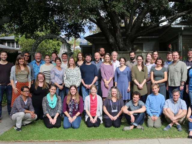 big group of people smiling at camera