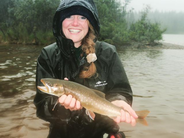 Sarah Inman with salmon