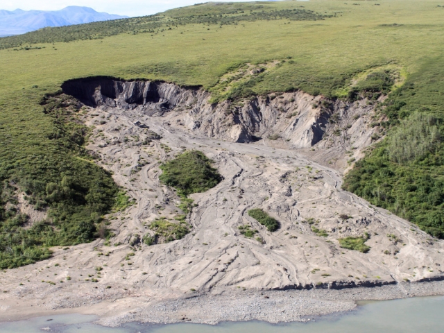 Erosion from permafrost melting