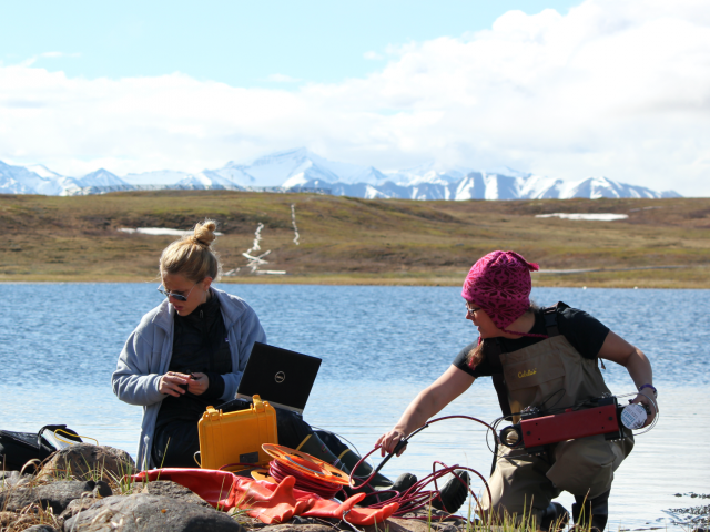 Researchers in the arctic
