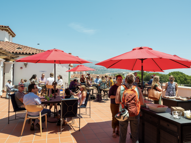NCEAS terrace with umbrellas