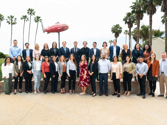 a group shot of the MEDS 2023 cohort on graduation day 