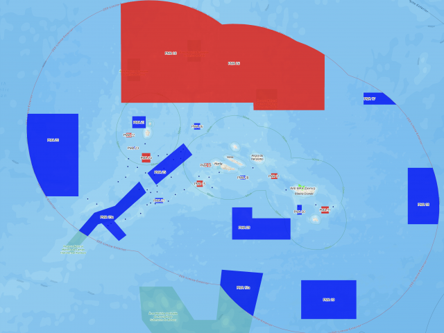A screenshot of a map of The Azores' proposed Marine Protected Areas.