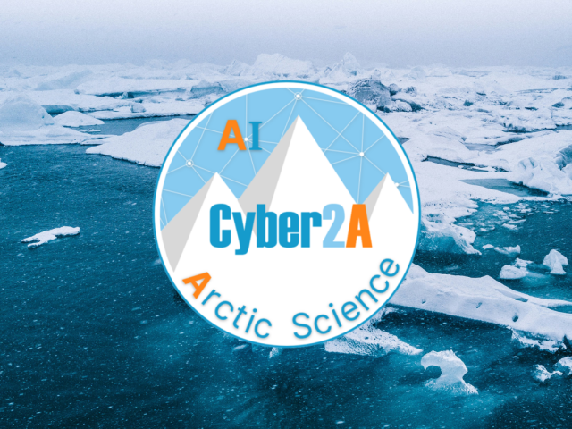 cyber2a logo with blue icey arctic background