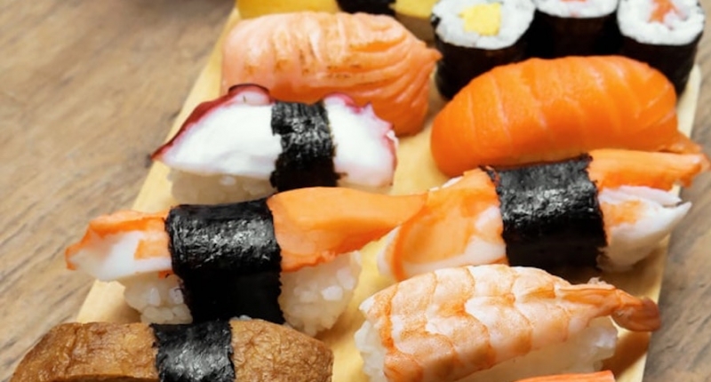 Sushi on plate