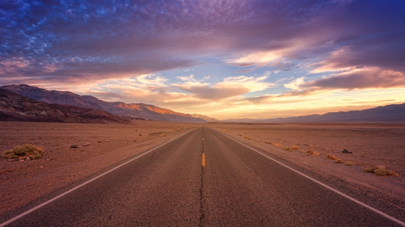 California dirt road during sunset 