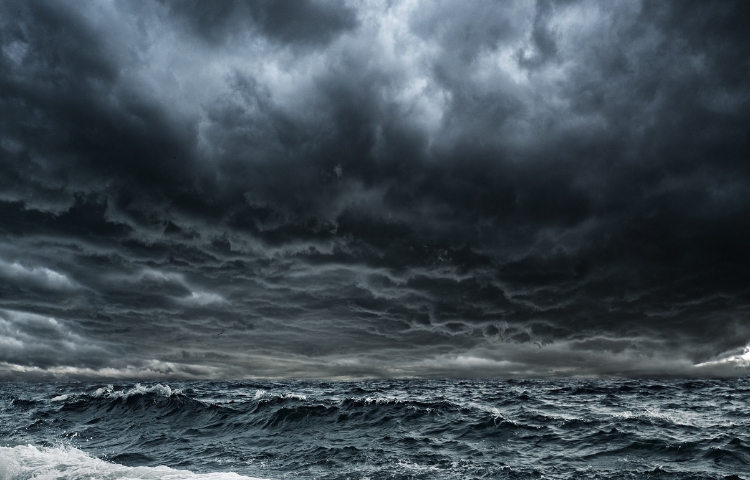 stormy over the ocean