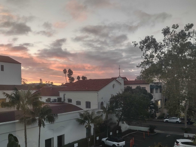 A view of the sunset from NCEAS over Figueroa St. 