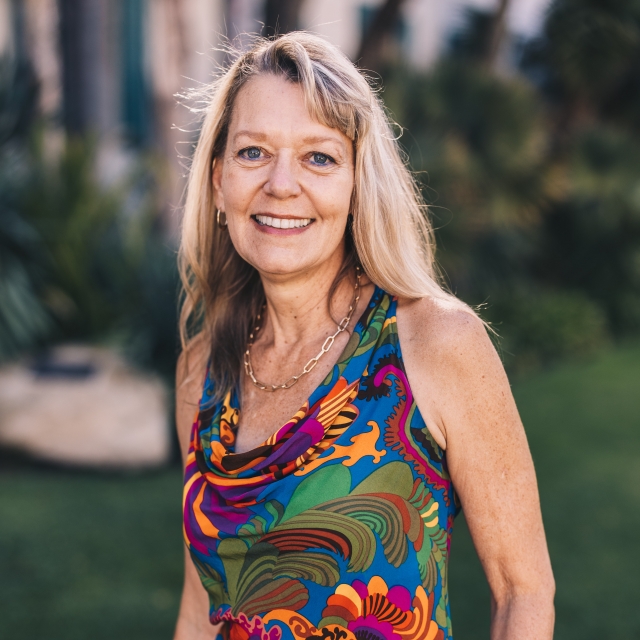 A headshot of Ginger at the Santa Barbara Courthouse